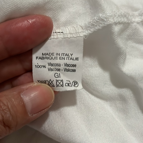 Brandy Melville Wrap Cropped Long Sleeve Top White Viscose-One Size - Picture 9 of 9